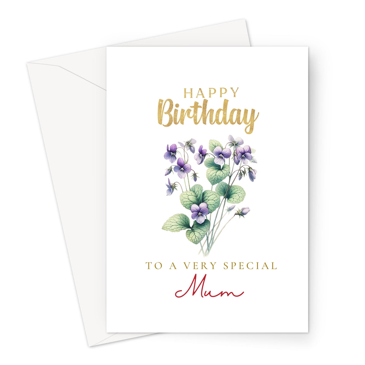 Mum February Violet Greeting Card
