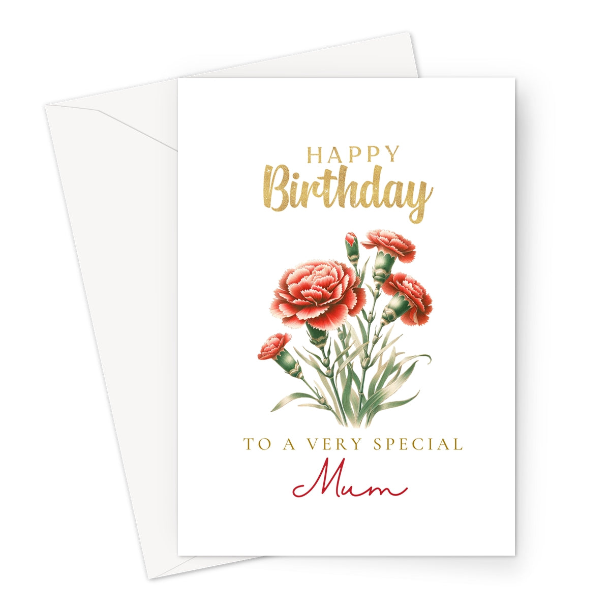 Mum Greeting Card, Birthfllower January Greeting Card