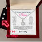 To My Lovely Mum/Mom Fully Personalised White Gold Plated Pendant Necklace, Birthday, Christmas and Mothers Day Gift For Mother