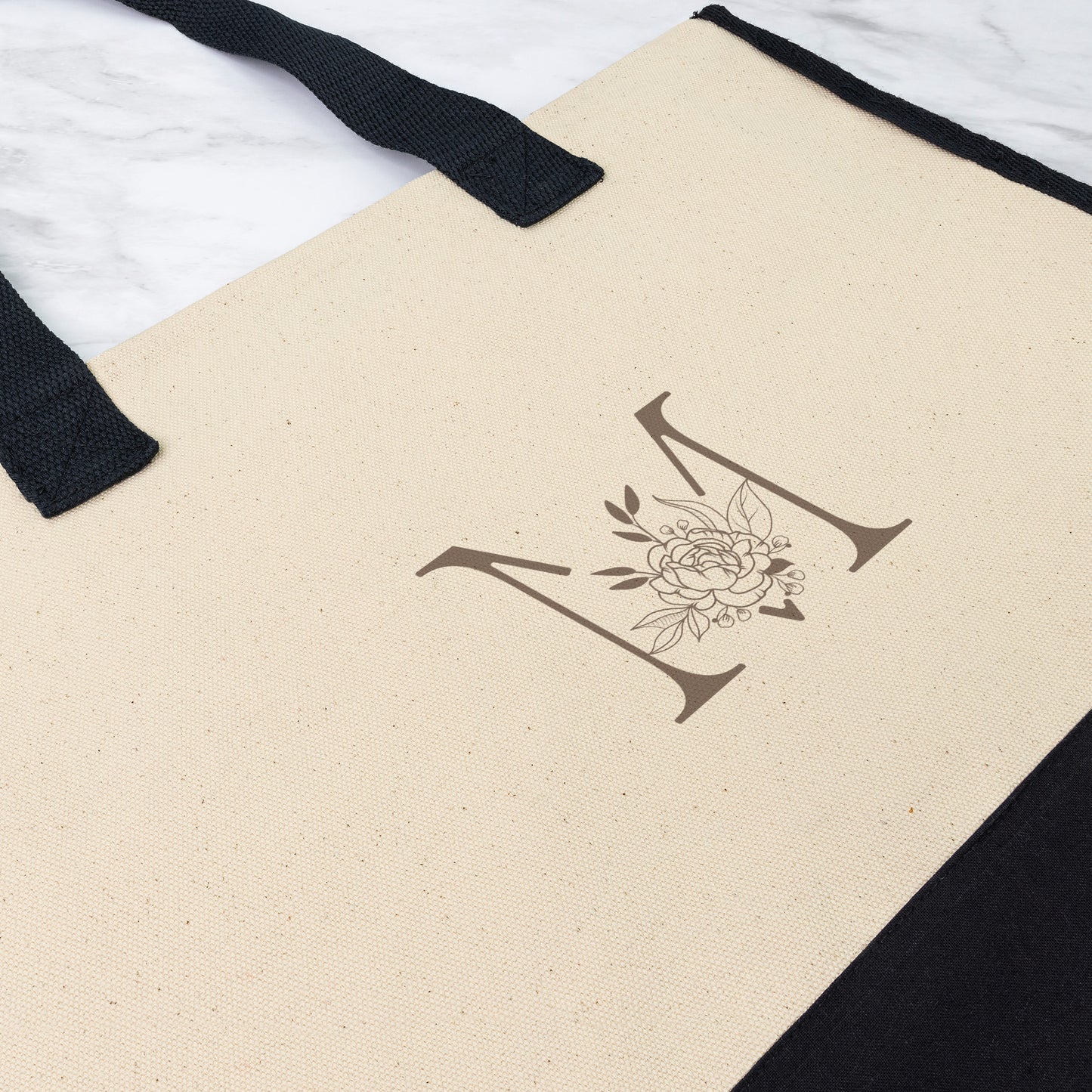 Premium Personalized Tote Bag with Initial, Large Tote Bag For Women