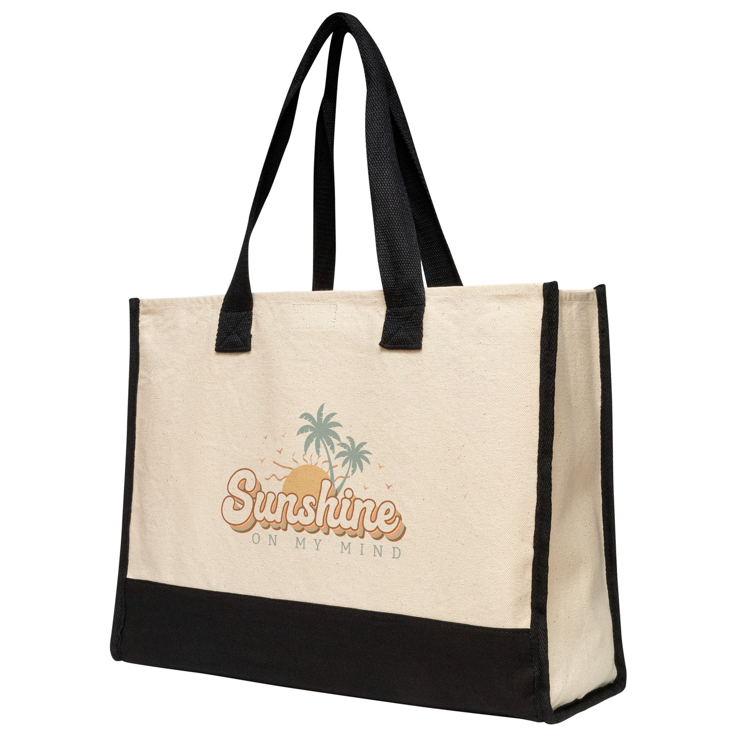 SunshineTote Bag, Premium Beach Bag, Large Cotton Weekender Bag