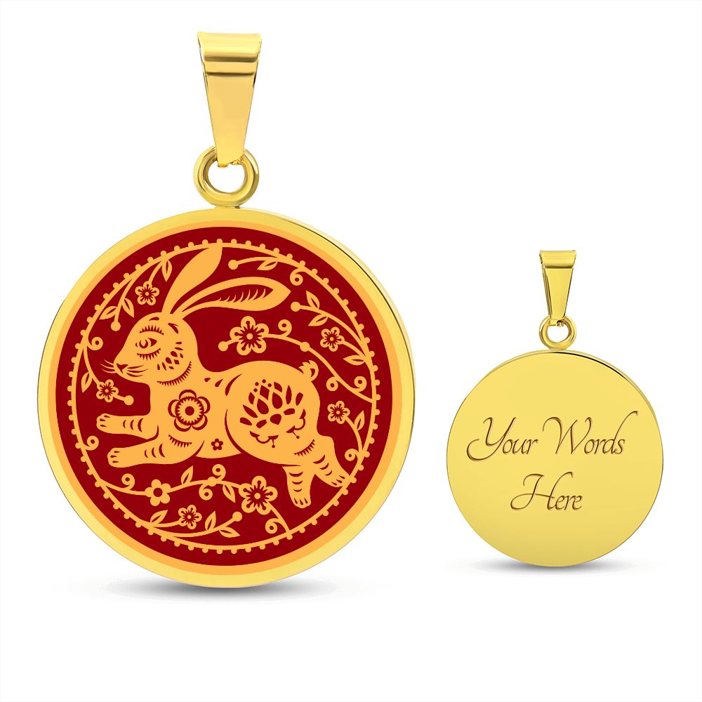 The Year of the Rabbit 2023 Pendant Necklace, Spring Festival Celebration, Chinese Zodiac Necklace, Gift For Her