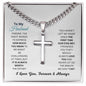 Relidious Gift, Engraving Cross Necklace, Gift For Husband