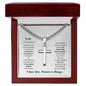 Relidious Gift, Engraving Cross Necklace, Gift For Husband