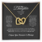 Daughter Gift, Yellow and White Gold Pendant Necklace