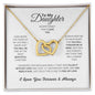 Gift For Daughter, Yellow and White Gold Pendant Necklace, Black Font