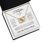 Gift For Daughter, Yellow and White Gold Pendant Necklace, Black Font