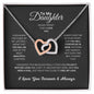 Daughter Gift, Yellow and White Gold Pendant Necklace
