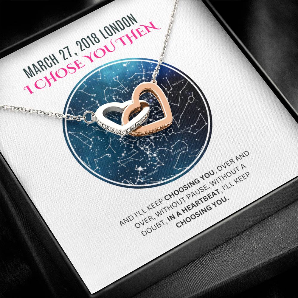 Anniversary Gift For Her, Unique Star Map Gift, Necklace For Wife and Girlfriend