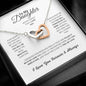 Gift For Daughter, Yellow and White Gold Pendant Necklace, Black Font