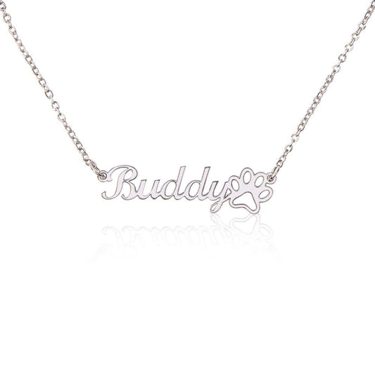 Dog Mom Gift, Custom Name and Paw, Necklace For Dog Mom