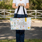 Summer Tote Bag with Cream Rope Handle, Beach Vibes