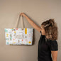 Summer Tote Bag with Cream Rope Handle, Beach Vibes