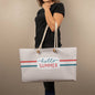 Minimalist Summer Tote Bag with Cream Rope Handle
