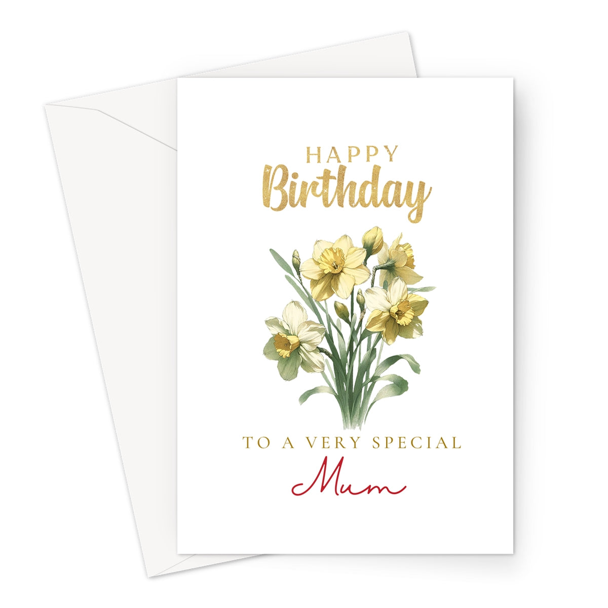 Mum March Daffodil Greeting Card