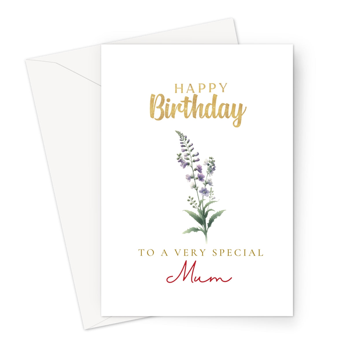 Mum July Larkspur Greeting Card