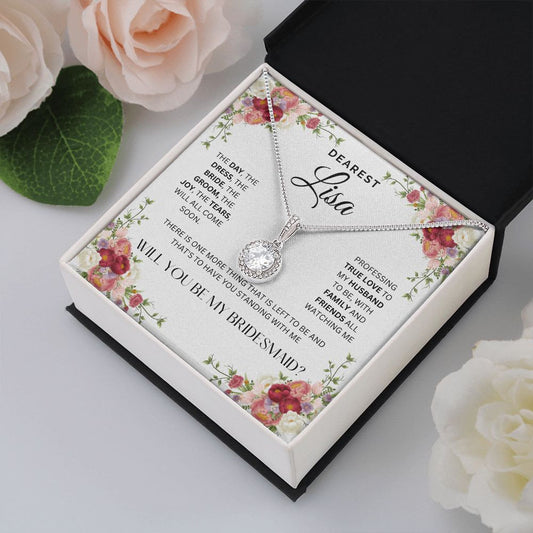Bridesmaids Gift, Personalized Gift For Wedding, Stud CZ White Gold Finish, Proposal Gift For Bridesmaid