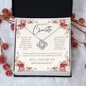 Bridesmaids Gift, White Gold Finish Necklace, with Proposal Message Card, Gift for Bridesmaids