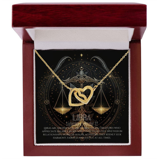 Libra Zodiac Necklace Gift, Birthday Gift,  Hearts Necklace, Dainty Necklace, Gift For Her