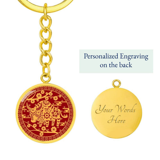 Year of the Ox Keychain, Chinese Zodiac Gift For Her