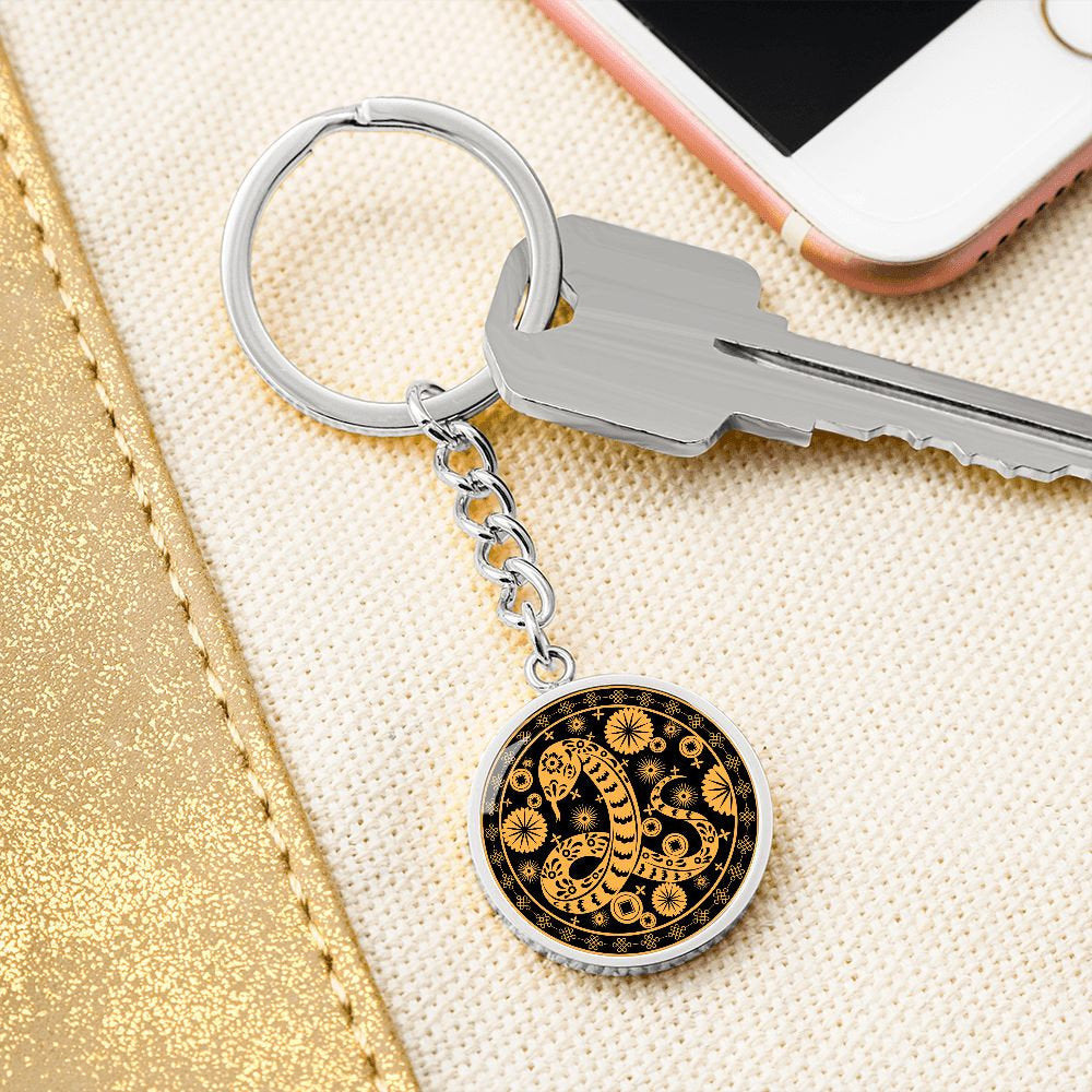 Year of the Snake Chinese Zodiac Keychain Gift For Men and Women