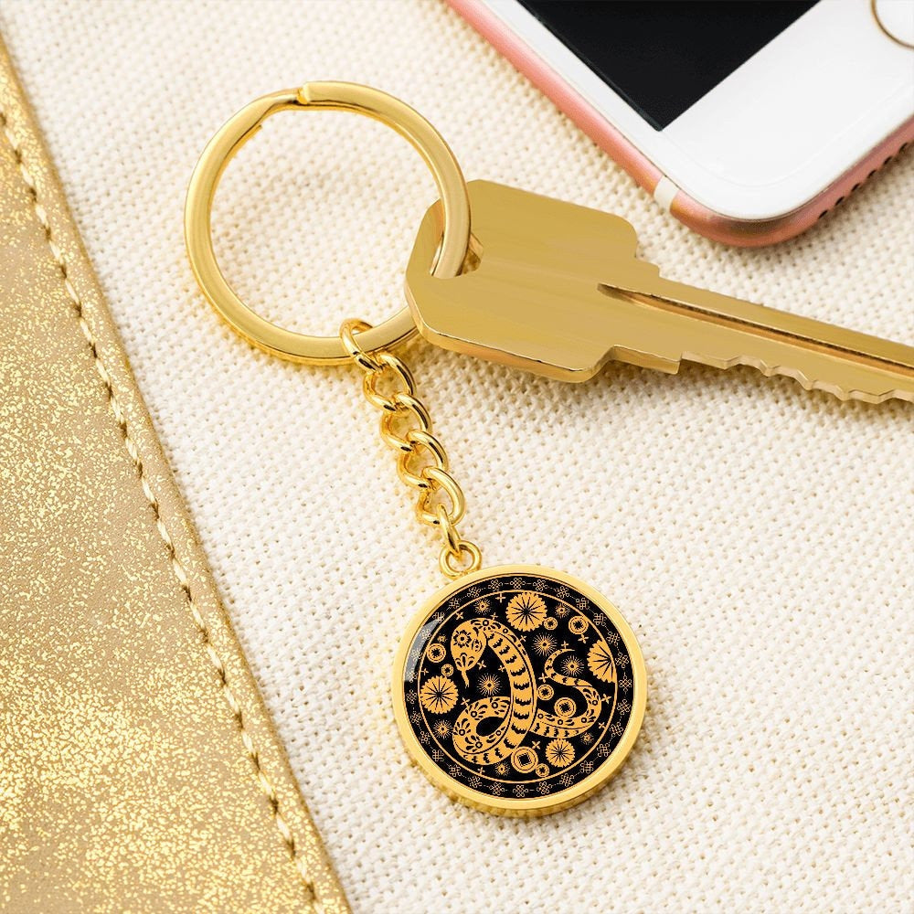 Year of the Snake Chinese Zodiac Keychain Gift For Men and Women