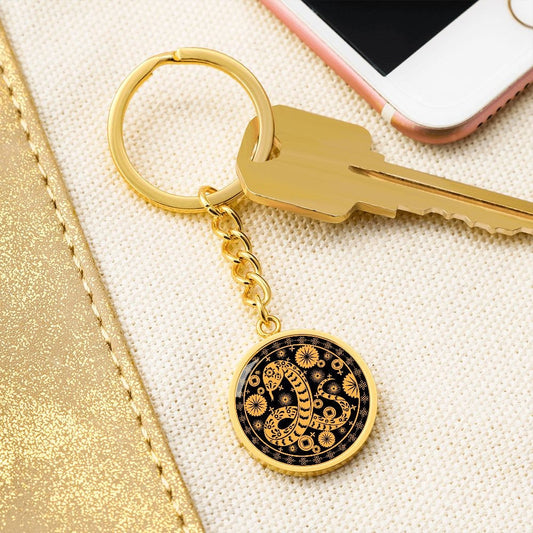 Year of the Snake Chinese Zodiac Keychain Gift For Men and Women