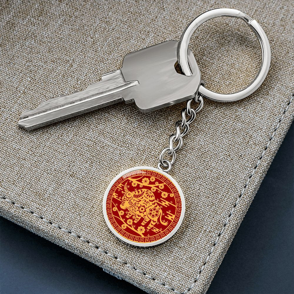Year of the Ox Keychain, Chinese Zodiac Gift For Her