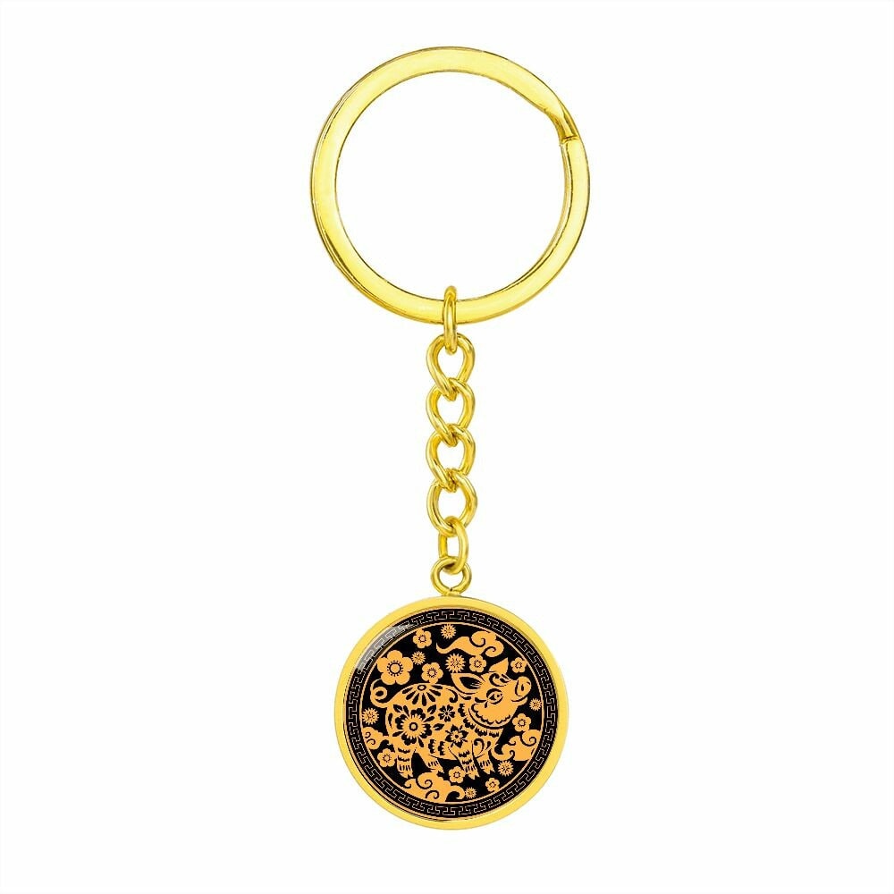 Year of Pig Chinese Zodiac Keychain Gift For Men and Women