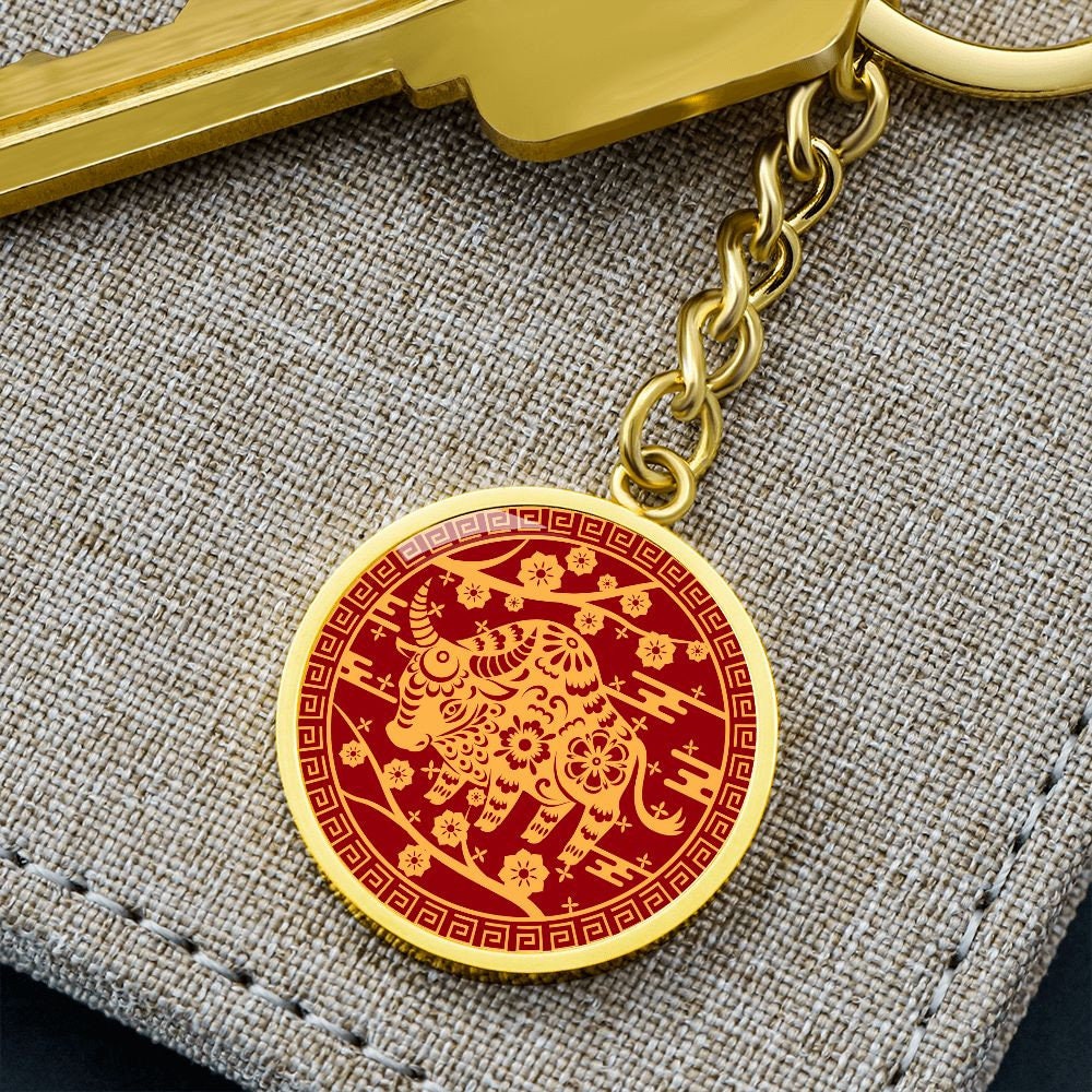 Year of the Ox Keychain, Chinese Zodiac Gift For Her