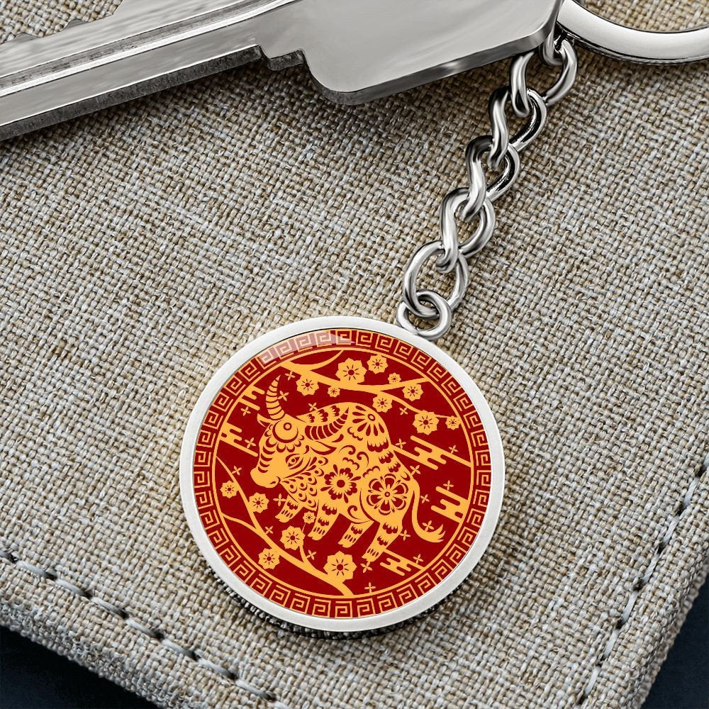 Year of the Ox Keychain, Chinese Zodiac Gift For Her