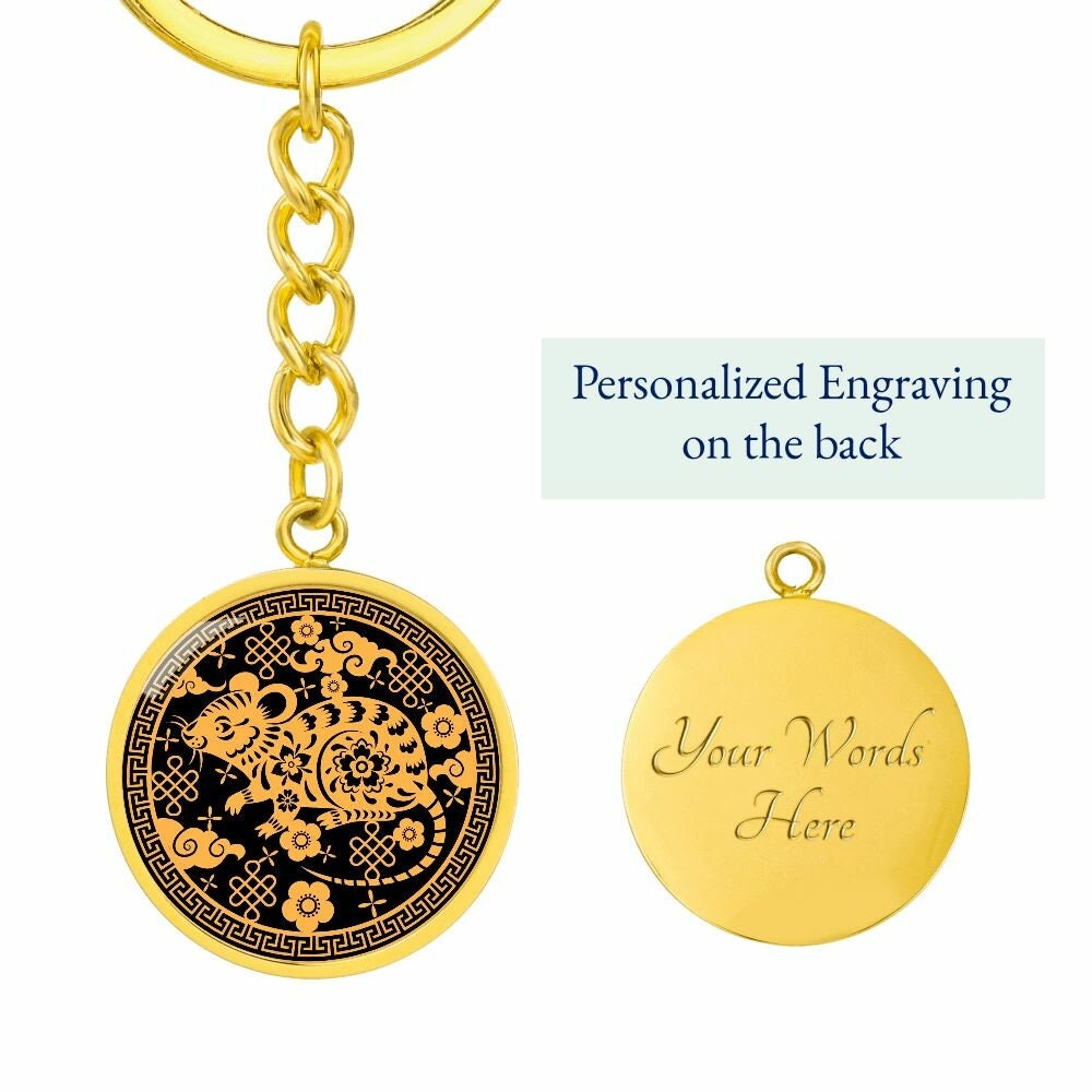 Year of Rat Chinese Zodiac Keychain Gift For Men and Women