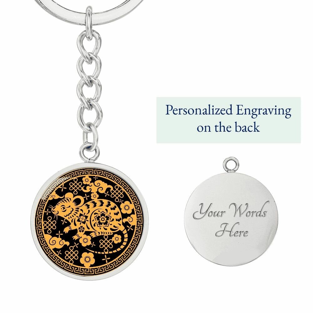 Year of Rat Chinese Zodiac Keychain Gift For Men and Women