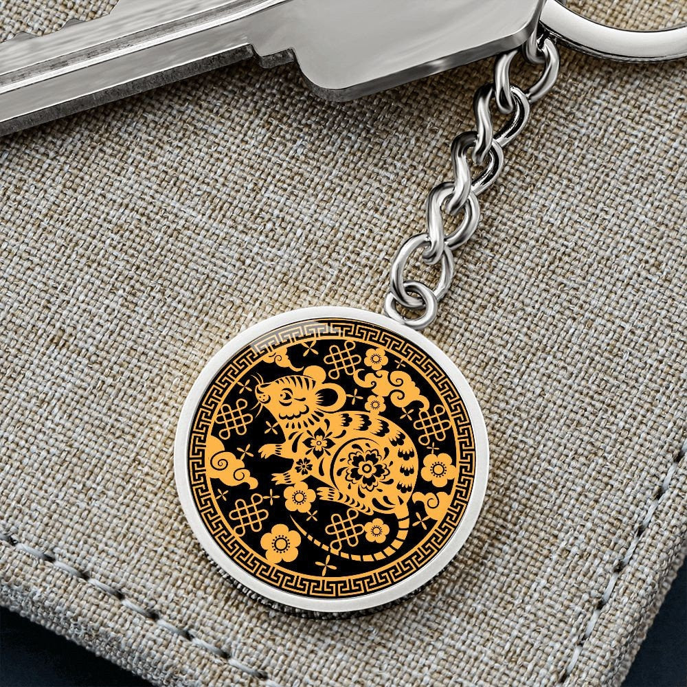 Year of Rat Chinese Zodiac Keychain Gift For Men and Women