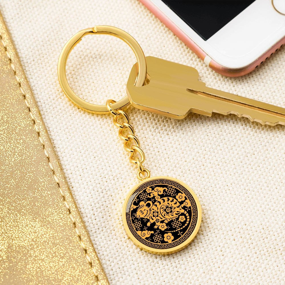 Year of Rat Chinese Zodiac Keychain Gift For Men and Women