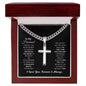Engraving Cross Necklace, Husband Gift, Stainless Steel Necklace, Men's Necklace, Gift For Men
