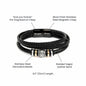 Gift For Husband, Black Vegan Bracelet Gift For Men, Husband Bracelet