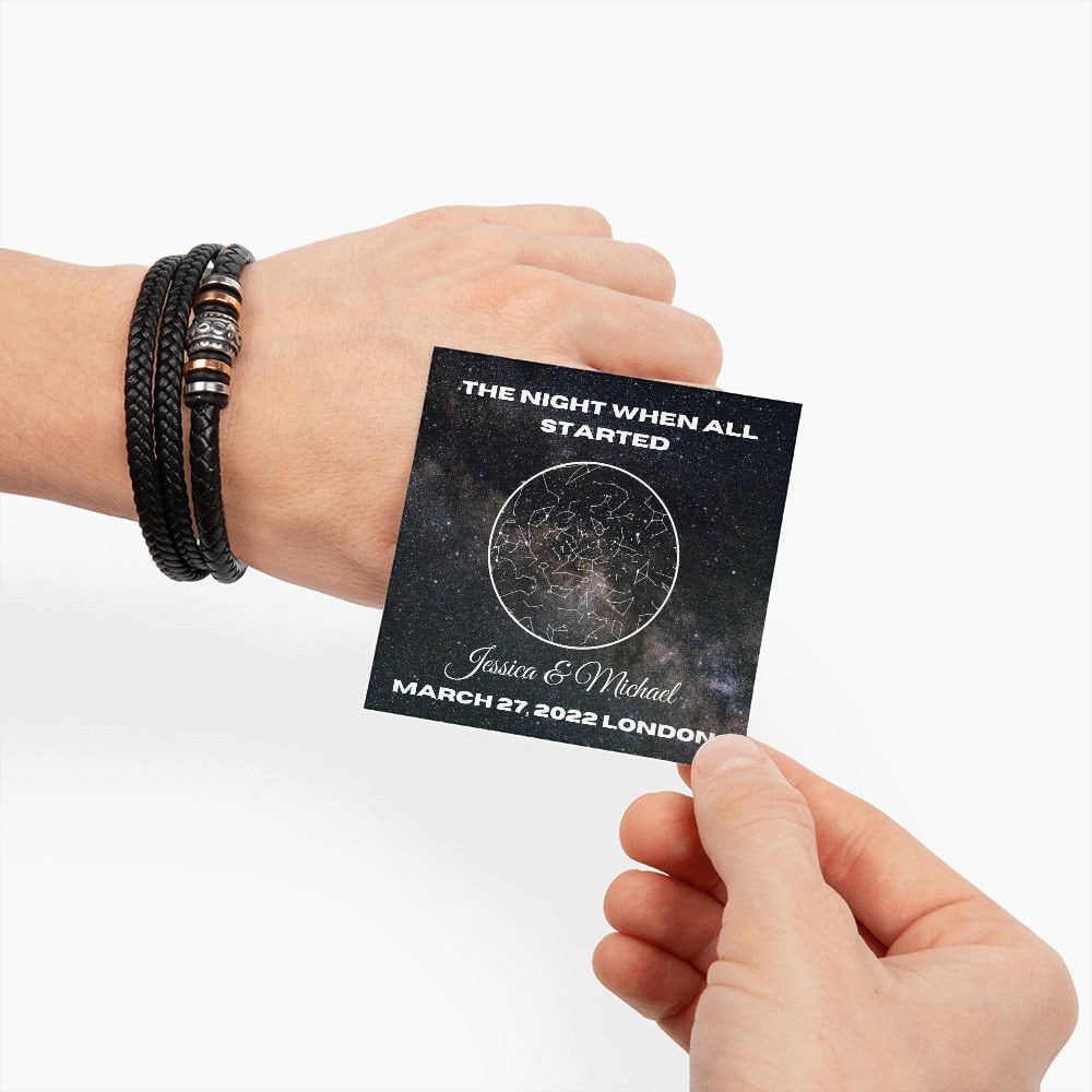 Anniversary Gift For Him, Vegan Leather Bracelet For Men, Anniversary Gift For Men