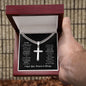 Engraving Cross Necklace, Husband Gift, Stainless Steel Necklace, Men's Necklace, Gift For Men
