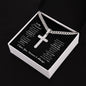Engraving Cross Necklace, Husband Gift, Stainless Steel Necklace, Men's Necklace, Gift For Men