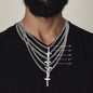 Engraving Cross Necklace, Husband Gift, Stainless Steel Necklace, Men's Necklace, Gift For Men