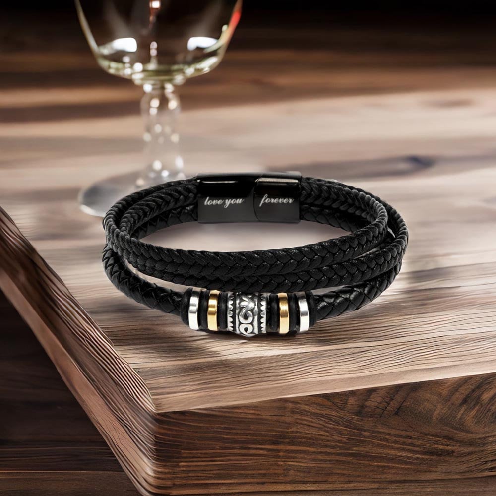 Anniversary Gift For Him, Vegan Leather Bracelet For Men, Anniversary Gift For Men