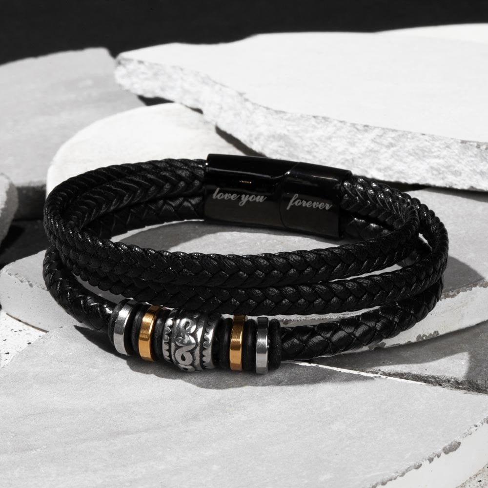 Anniversary Gift For Him, Vegan Leather Bracelet For Men, Anniversary Gift For Men