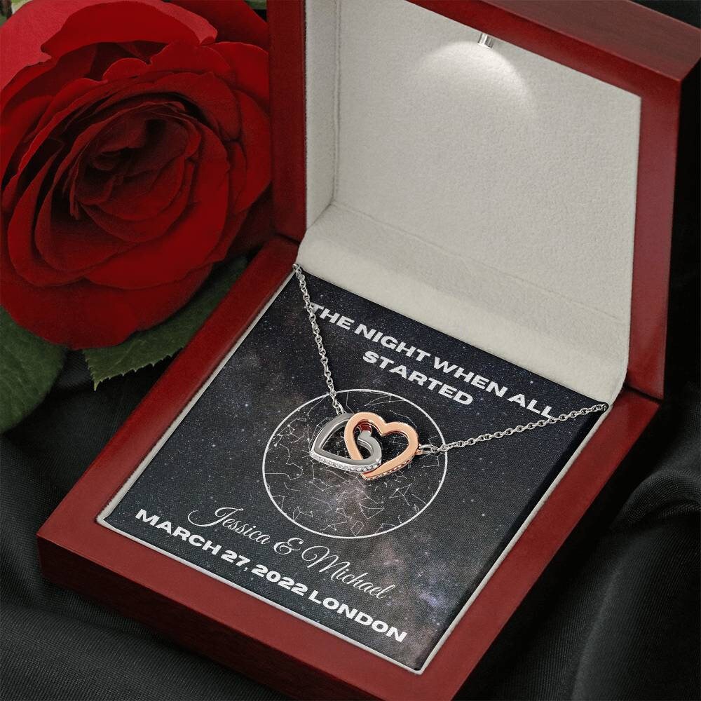 Anniversary Gift For Her, Star Map Event, Heart Necklace, Gift For Women
