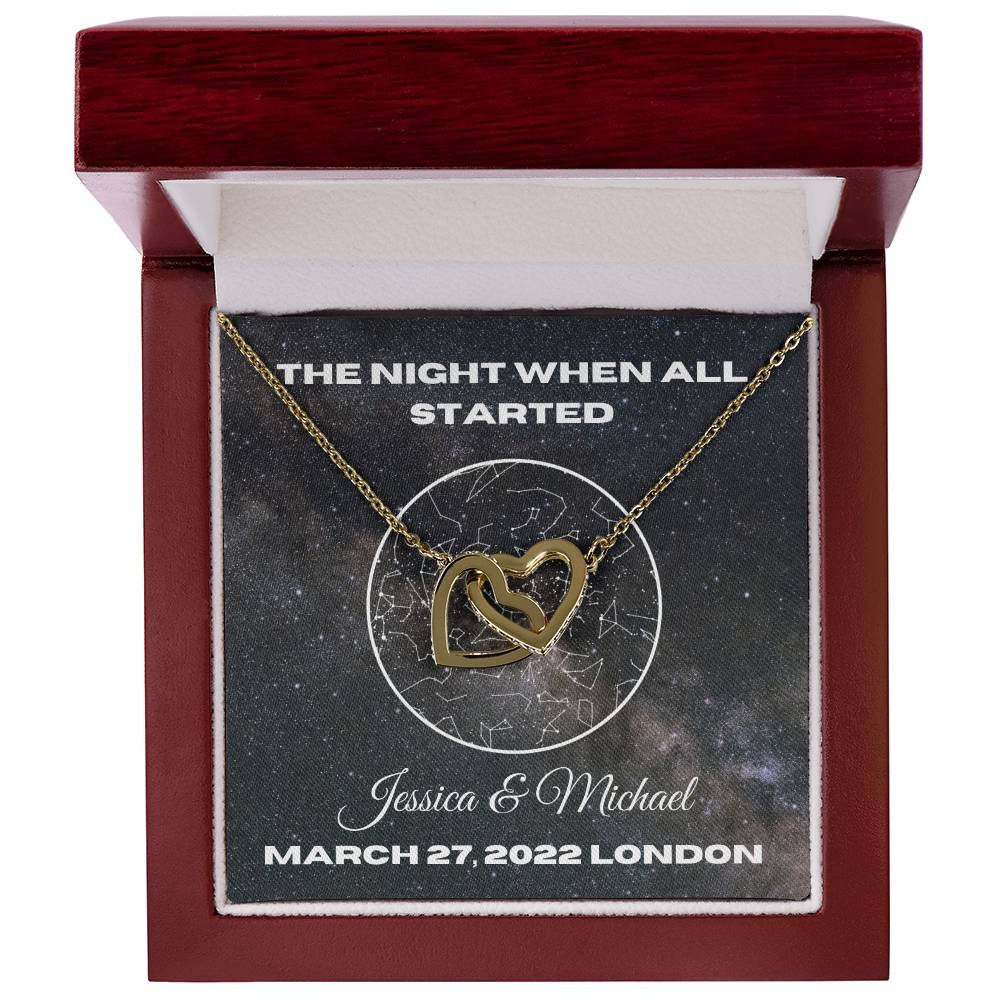 Anniversary Gift For Her, Star Map Event, Heart Necklace, Gift For Women