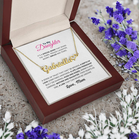 Mum/ Mom to Daughter Custom Name Necklace, Personalised Gift For Daughter, Christmas and Birthday Gift For Daughter