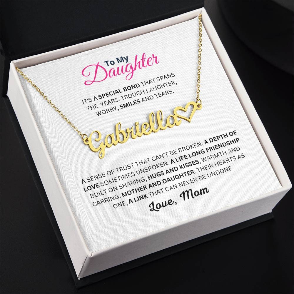 Mum/ Mom to Daughter Custom Name Necklace, Personalised Gift For Daughter, Christmas and Birthday Gift For Daughter