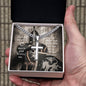 Gift For Him, Cross Necklace For Men, Men's Engraved Necklace, Religious Gift For Men