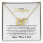 To My Daughter Necklace, Daughter Necklace, Gold Hearts Necklace, Gift From Mom, Gift From Dad
