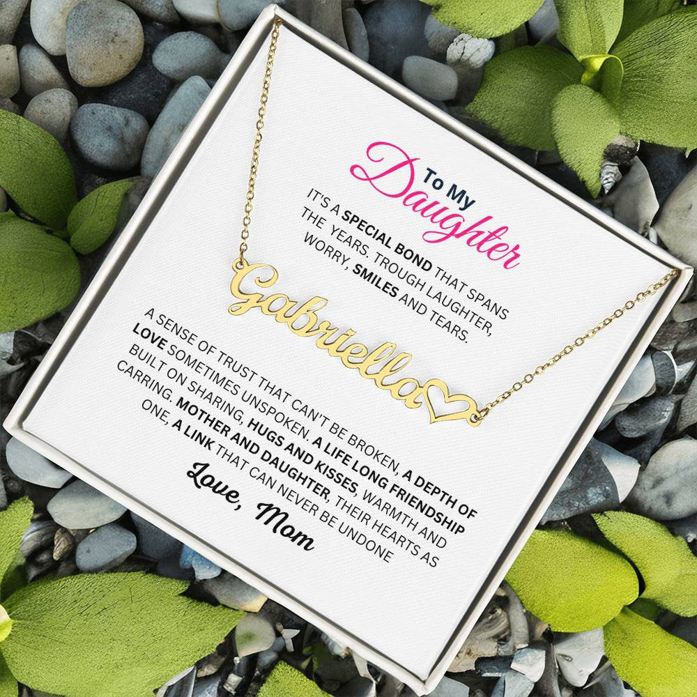 Mum/ Mom to Daughter Custom Name Necklace, Personalised Gift For Daughter, Christmas and Birthday Gift For Daughter
